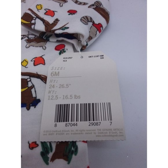 Baby B'gosh Infant Boys Sleeper Footie Size 6 Months Animals Camping Theme - Picture 5 of 10